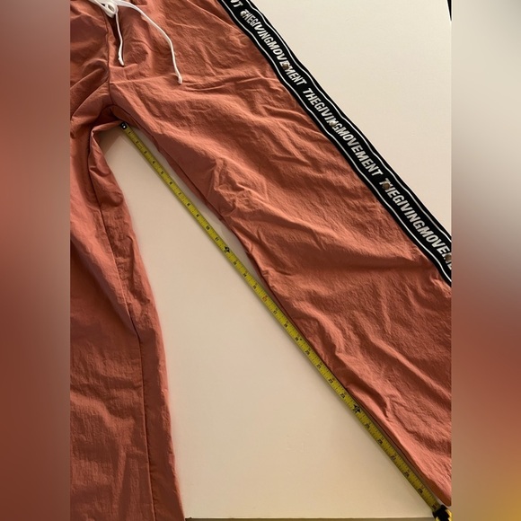 The Giving Movement ripstop pink logo stripe dancer pants re-shell elastic szM/L - Picture 11 of 12